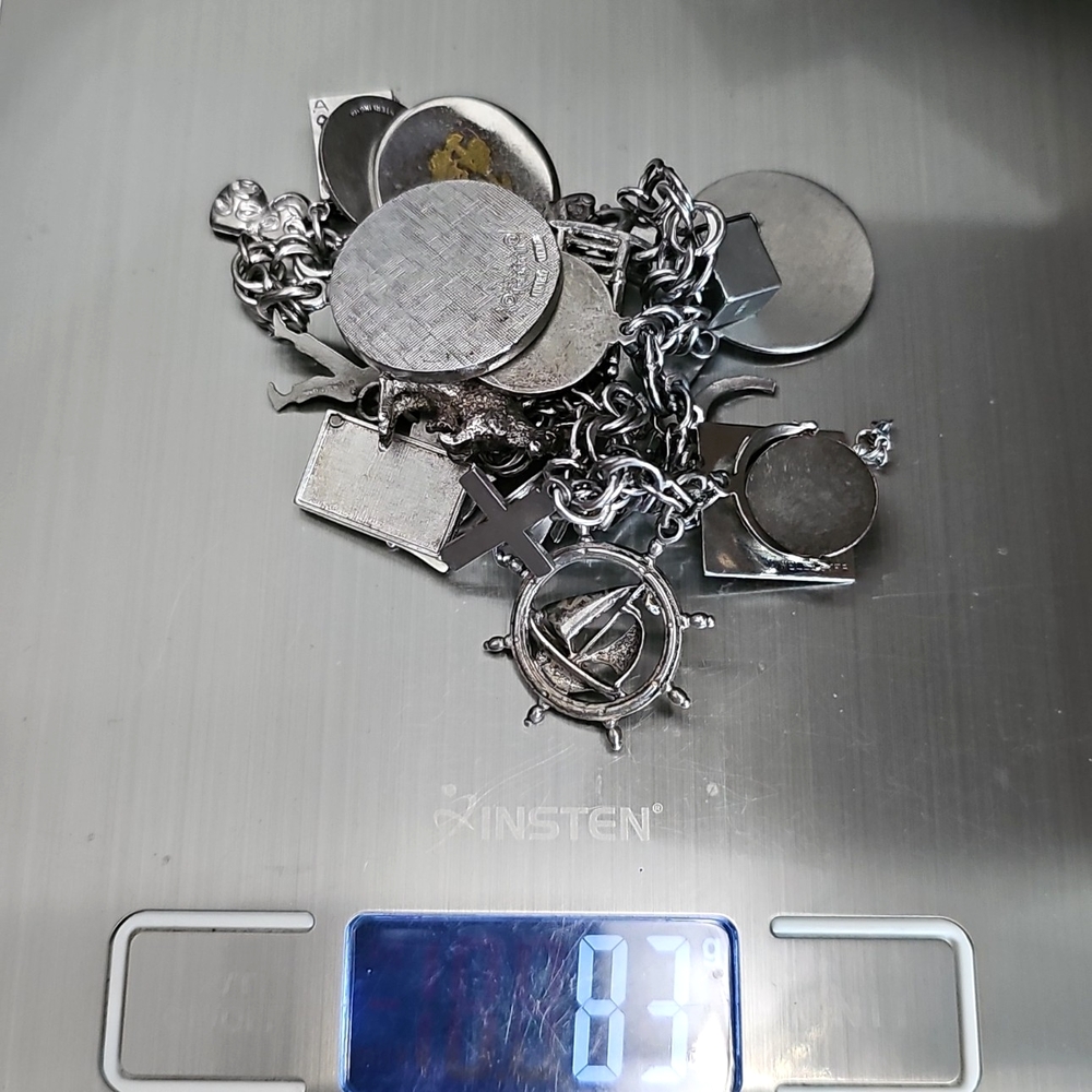 Vintage Sterling Silver 21 Charm Bracelet